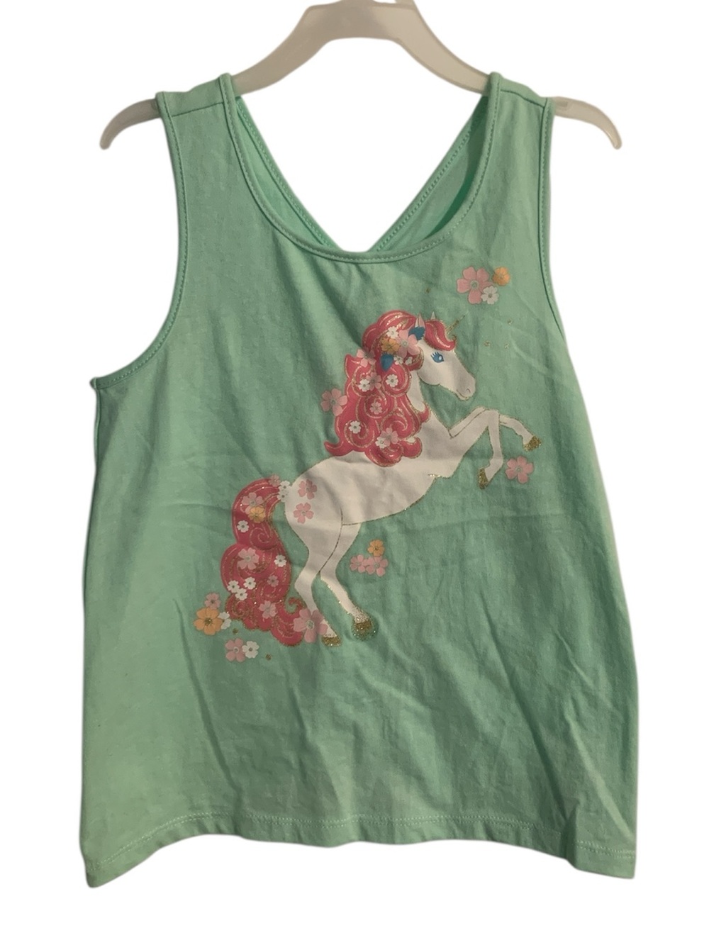Cynthia Rowley unicorn seafoam green tank size 7/8 new with tags cottagecore!